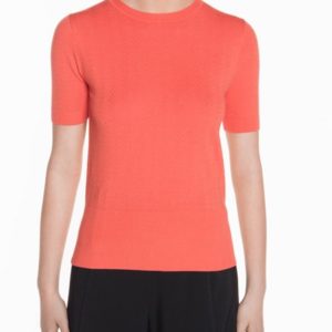 Veronika Maine Ladies Chevron Stitch Knit Coral