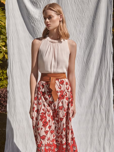 Veronika Maine Ladies Crepe Sleeveless Top Pink Shell