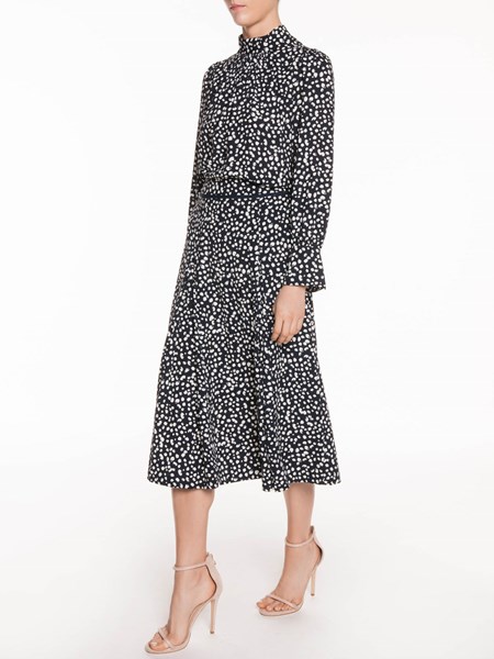 Veronika Maine Dalmation Spot Midi Skirt Ink
