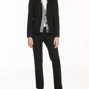 Veronika Maine Ladies Dobby Suit Slim Leg Pant Graphite