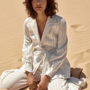 Veronika Maine Ladies Double Stripe Blazer Ivory
