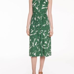 Veronika Maine Linear Leaf Midi Dress