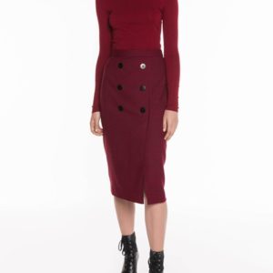Veronika Maine Mini Houndstooth Pencil Skirt Red