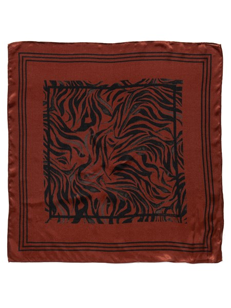 Veronika Maine Ladies Modern Zebra Silk Scarf Black/Chocolate