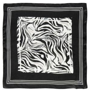 Veronika Maine Ladies Monochrome Zebra Silk Scarf Black/White
