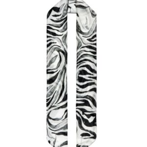 Veronika Maine Ladies Monochrome Zebra Silk Tie Scarf Black/White