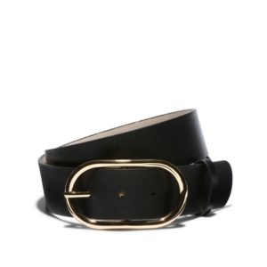 Veronika Maine Ladies Oval Metal Buckle Belt Black