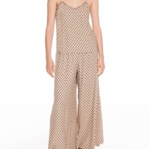 Veronika Maine Ladies Painted Spot Wide Leg Pant Fawn