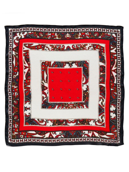 Veronika Maine Ladies Paisley Silk Scarf Red