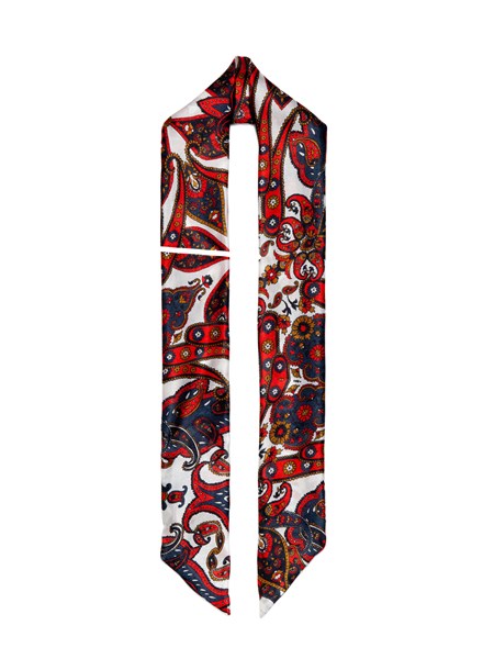 Veronika Maine Ladies Paisley Silk Tie Scarf Red