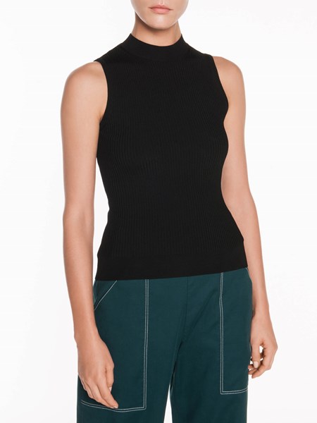 Veronika Maine Ladies Ribbed Tank Black
