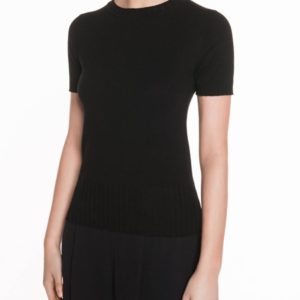 Veronika Maine Ladies Short Sleeve Round Neck Knit Black