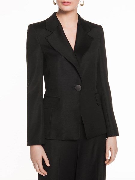 Veronika Maine Ladies Smooth Stretch Cinched Blazer Black