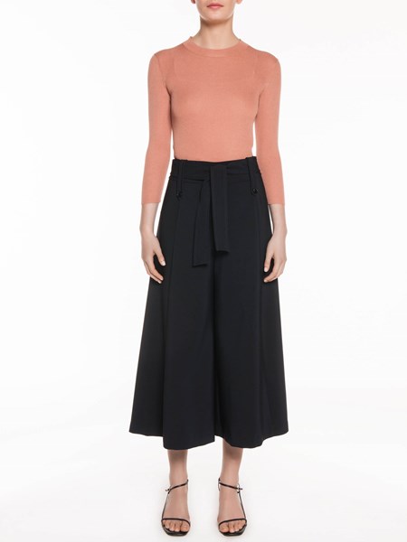 Veronika Maine Ladies Stretch Twill Belted Culotte Ink