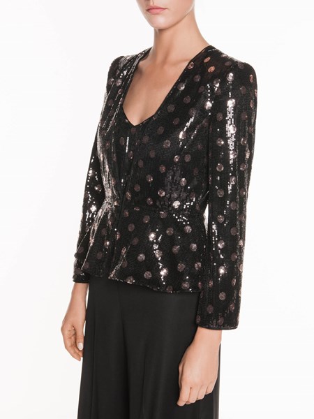 Veronika Maine Ladies Sequin Dot Jacket Black