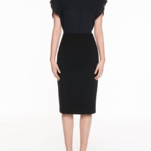 Veronika Maine Stretch Suit Piped Skirt Ink