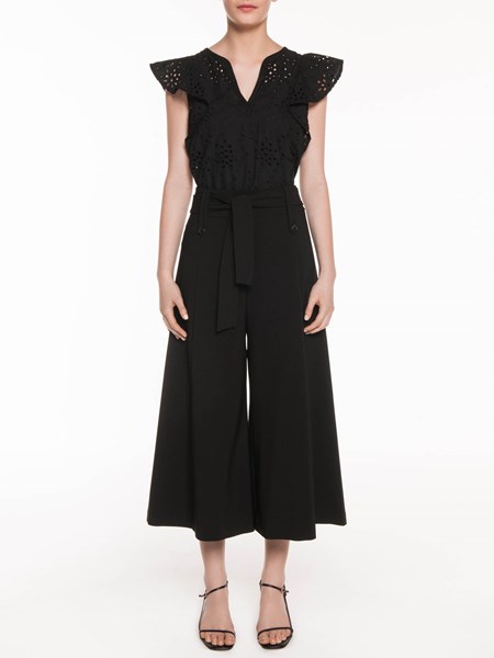 Veronika Maine Ladies Stretch Twill Belted Culotte Black