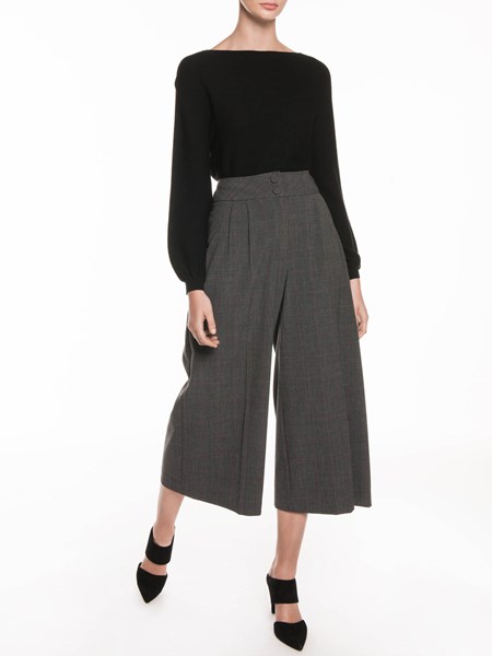 Veronika Maine Ladies Subtle Check Culotte Black