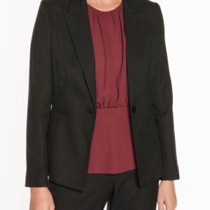 Veronika Maine Ladies Two Tone One Button Blazer Graphite