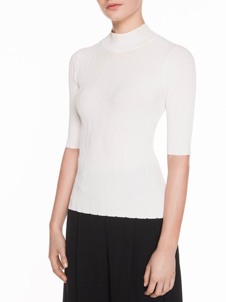 Veronika Maine Ladies Wavy Rib Knit Ivory