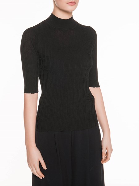 Veronika Maine Ladies Wavy Rib Knit Black