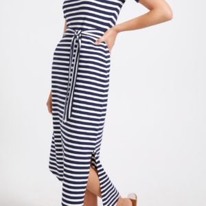 Sportscraft Oraz Navy Midi Stripe Dress