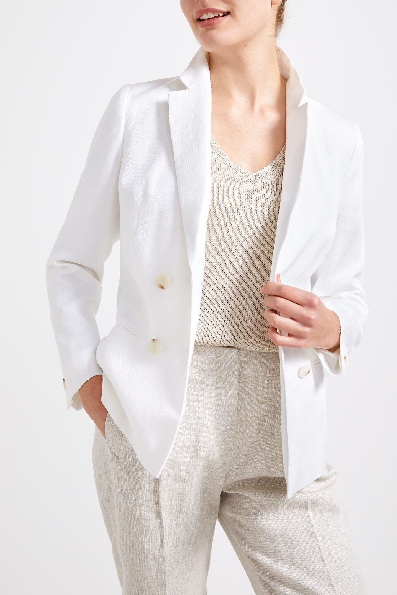 Sportscraft Frida Double Breasted Linen Blazer