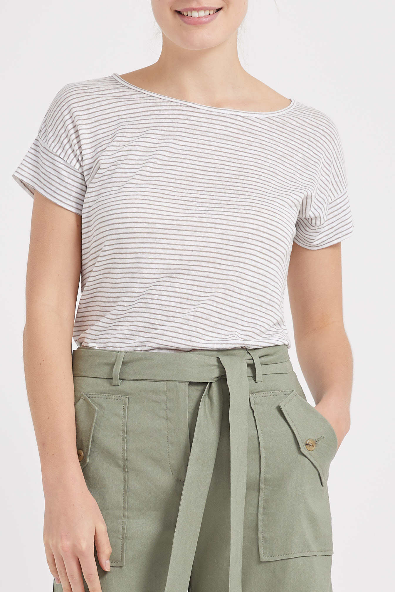Sportscraft Cactus Stripe Linen Tee