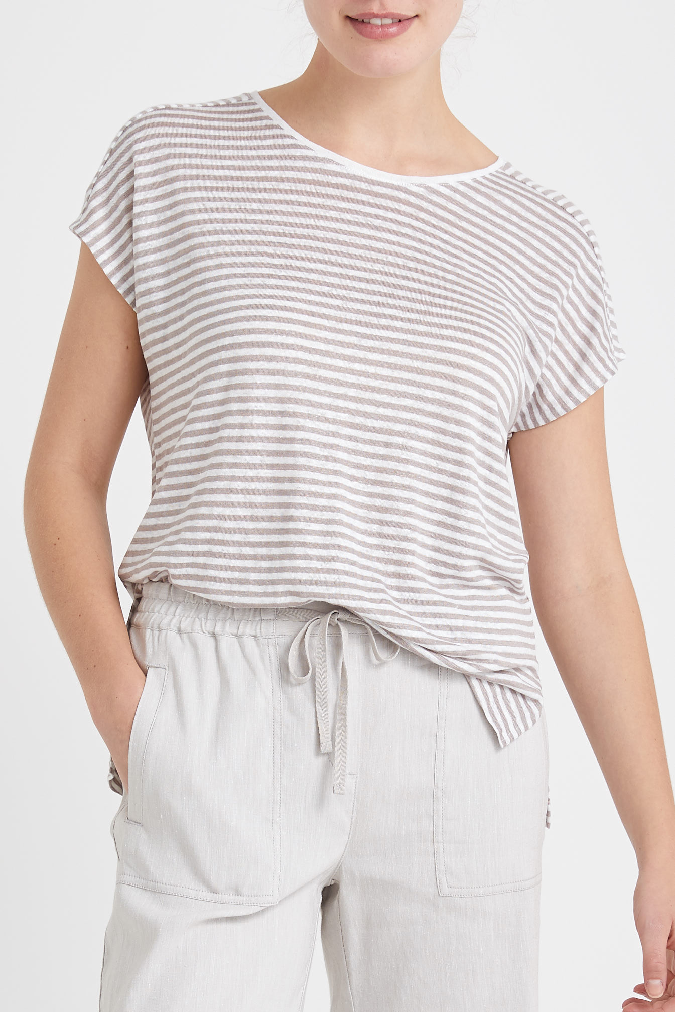 Sportscraft Lea Linen Stripe Tee