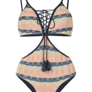 Suboo Knit Lace-Up Swimsuit