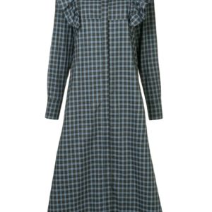 MacGraw Signal Ruffle Plaid Dress