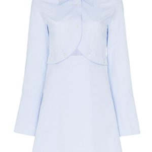 Ellery Double Helix Cutout Cotton Mini Dress