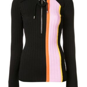 Ellery Striped Panel Polo Top