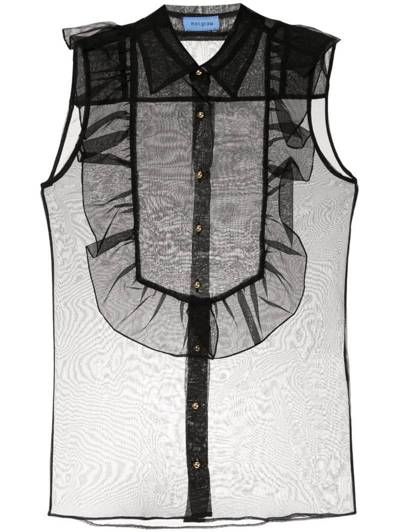 MacGraw Bonnie Sleeveless Sheer Blouse