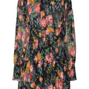 Zimmermann Allia Shirred Floral Mini-Dress