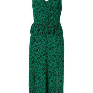 Suboo Leopard Gathered Split Dress