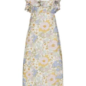 Zimmermann Ruffled Floral-Print Linen Dress