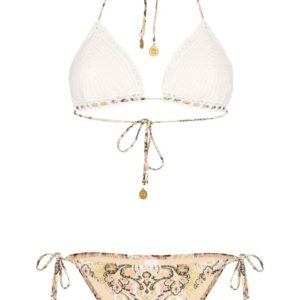 Zimmermann Mismatched Paisley Crochet Bikini