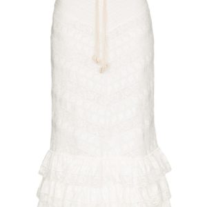 Zimmermann Veneto Frill-Hem Midi Skirt