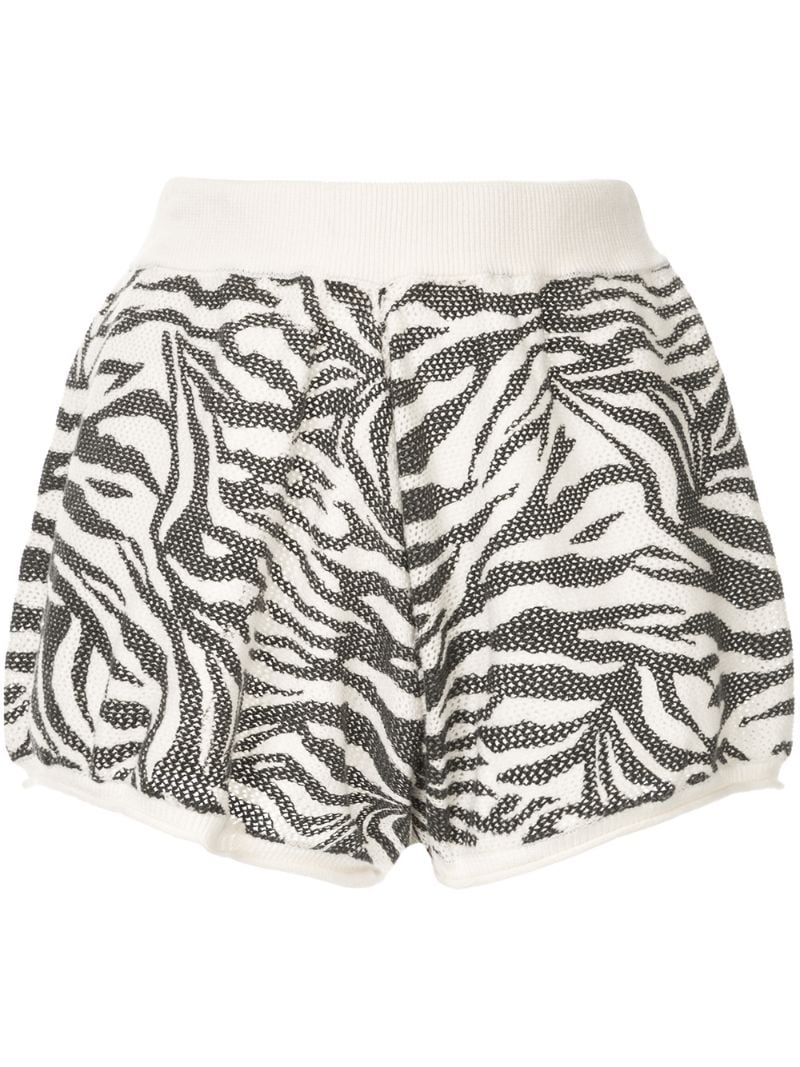 Suboo Leila Zebra Print Knitted Shorts