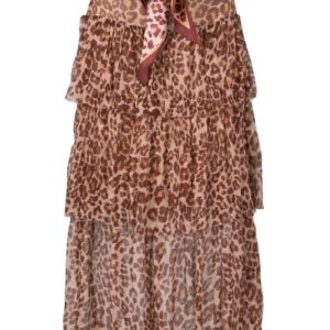 Zimmermann Leopard Print Midi Skirt