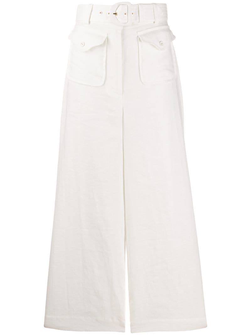 Zimmermann Super Eight Wide-Leg Linen Trousers
