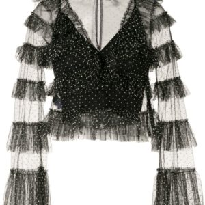 Alice McCall Polka-Dot Frill Top