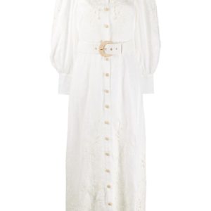 Zimmermann Peggy Floral-Embroidery Linen Dress