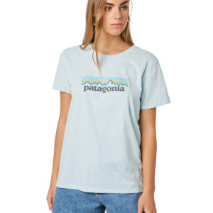 Patagonia Womens Pastel P6 Logo Organic Tee Atoll Blue