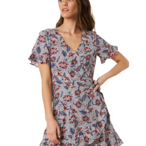 The Hidden Way Greta Dress Away Tropical  White