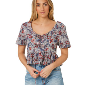 The Hidden Way Imogen Top Away Tropical  White