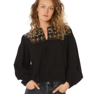 Saint Helena Oman Blouse Black Tan