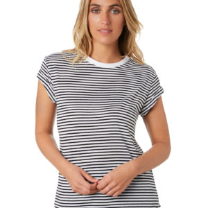 Rip Curl Plains Stripe Tee Black White