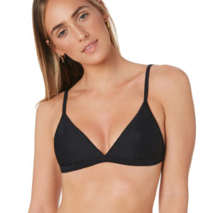 Seafolly Essentials Rib Fixed Tri Bra Black